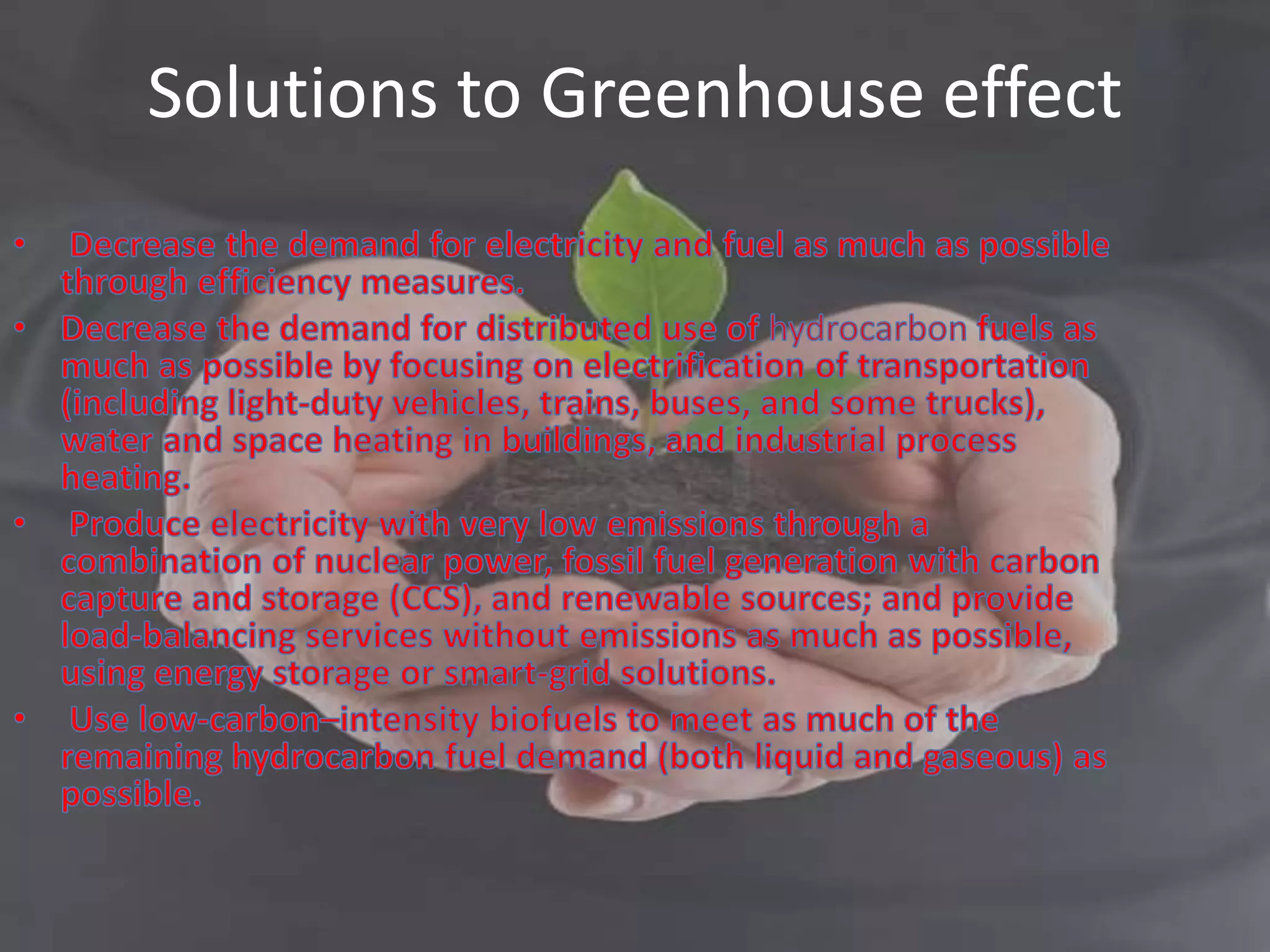 Solutions to Greenhouse effect
 