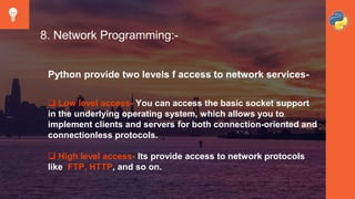 Final presentation on python | PPTX | Programming Languages | Computing