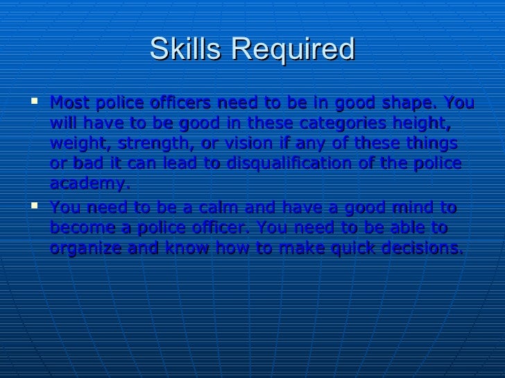 final presentation police officer and chef police officer skills
