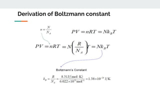 Derivation of Boltzmann constant
 
