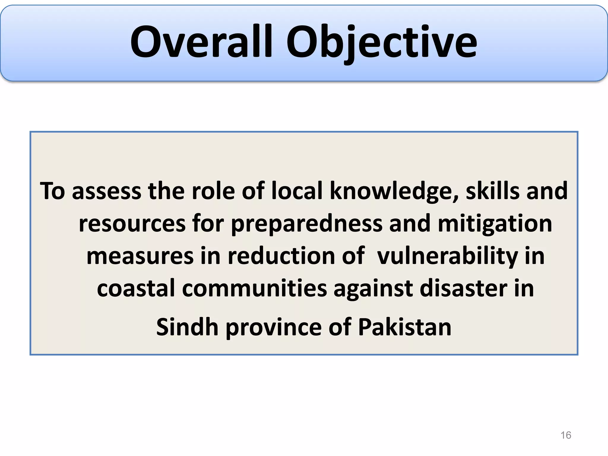 11Global climate impacts on South Asia/Pacific countriesTemperature rise to 0.5-2C by 2030 and 1-7C by 2070Greater rainfall during summer, monsoon and winter rainfall declinesStrongest precipitation eventsFast melting Himalaya and Hindu-Kush glaciersIncreasing global sea-levelVariability associated with EL Nino-southern OscillationImpacts on PakistanTemperatures are increasing rapidly in arid areas of Northern Pakistan.Temperatures in the country’s coastal areas have risen since the early 1900s by 0.6 to 1CPrecipitation has decreased 10 to 15% in the coastal belt and hyper-arid planes over the last 40 yearsSummer rains increased and winter decreased in Northern PakistanHimalaya glaciers that feed whole Indus River system in Pakistan is melting rapidlySource: IFAD. (2007). climate change impacts in the Asian/Pacific region . The Global Mechanism