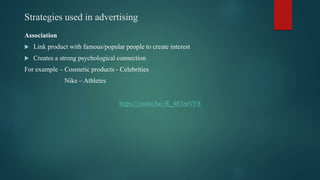 Various means of advertising
 Television
-Used to reach a large number of people
-Combination of audio and visual image
-...