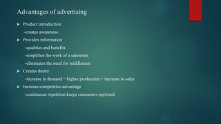 Measuring advertisings effectiveness
 Increase in demand
-track sales before and after for increase
 Customer enquiry
-a...