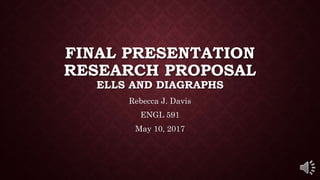 FINAL PRESENTATION
RESEARCH PROPOSAL
ELLS AND DIAGRAPHS
Rebecca J. Davis
ENGL 591
May 10, 2017
 