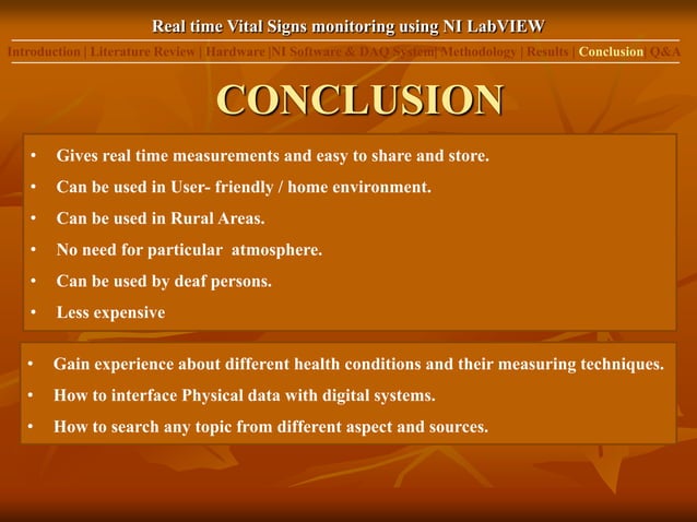 Real time Vital Signs Monitorong Using NI LabVIEW | PPT