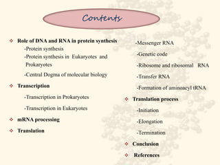 Role of DNA and RNA in Protein Synthesis | PPTX