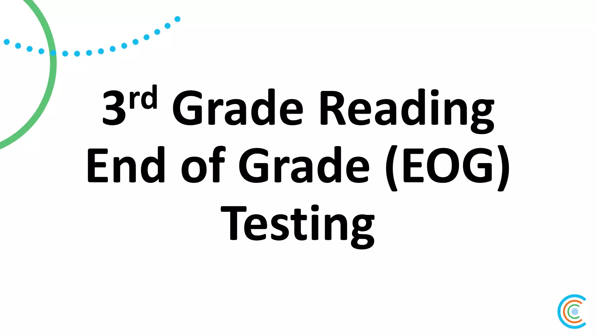 3rd Grade Reading
End of Grade (EOG)
Testing
 