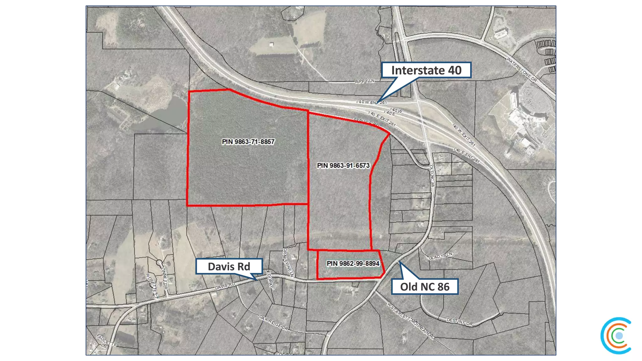 Interstate 40
Old NC 86
Davis Rd
 