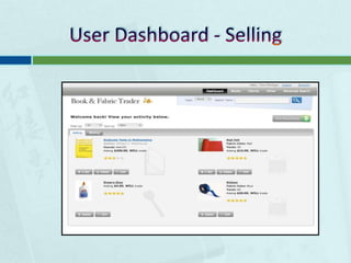 User Dashboard - Selling