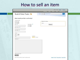 How to sell an item 