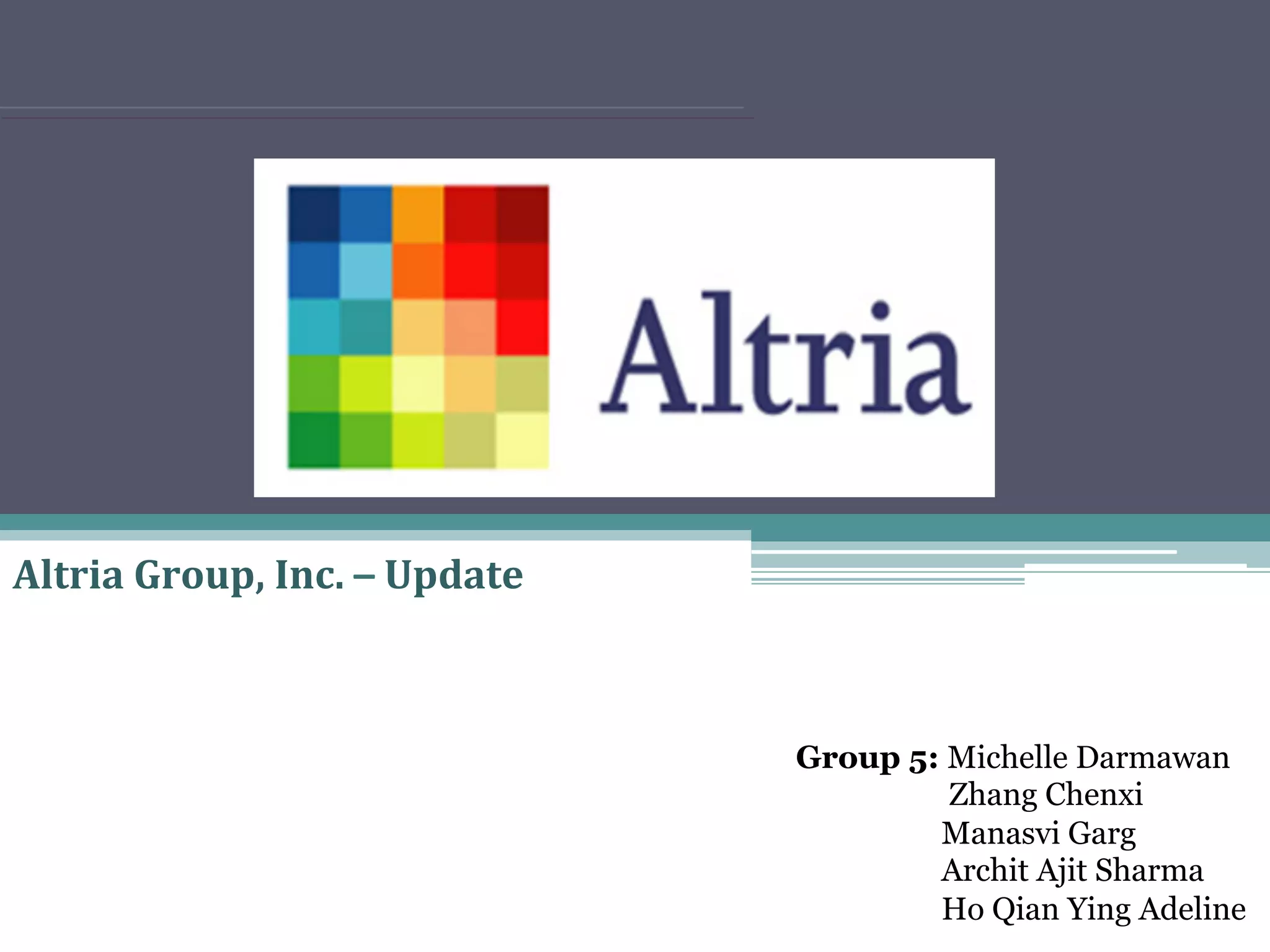 Finance Presentation on Altria Group | PDF