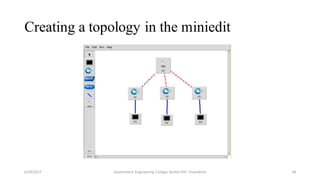 Creating a topology in the miniedit
6/29/2017 Government Engineering College, Barton Hill, Trivandrum 38
 