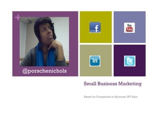 +
Small Business Marketing
Based on Companies in Syracuse, NY Area
@porschenichols
 