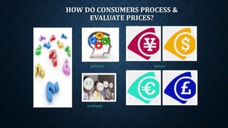 HOW DO CONSUMERS PROCESS &
EVALUATE PRICES?
process
evaluate
prices
 