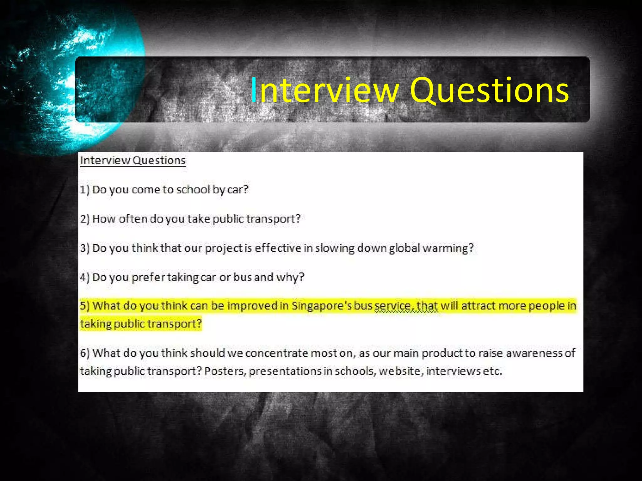 I nterview Questions  