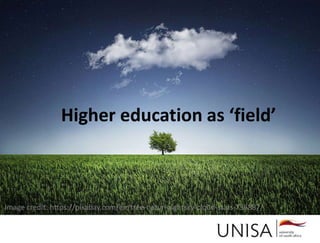 Image credit: https://pixabay.com/en/tree-natur-nightsky-cloud-stars-736887/
Higher education as ‘field’
 