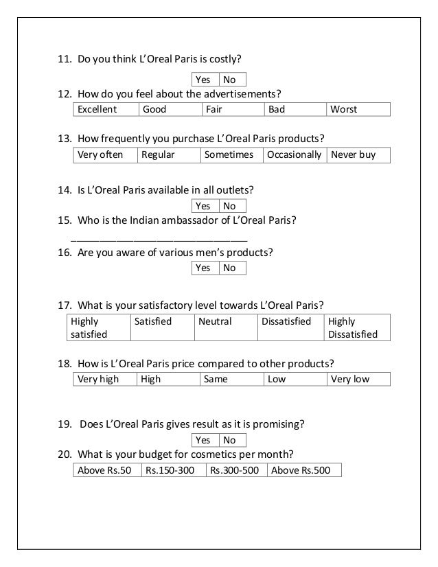 L OREAL PARIS Brand Awareness And Brand Perception