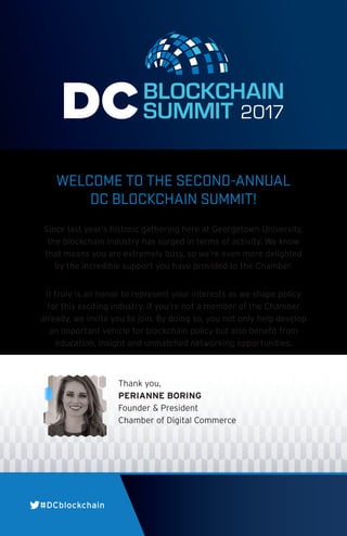 DC Blockchain Summit 2017 Program Guide | PDF
