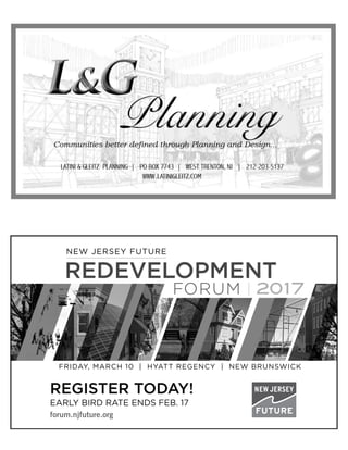 REGISTER TODAY!
EARLY BIRD RATE ENDS FEB. 17
forum.njfuture.org
FRIDAY, MARCH 10 | HYATT REGENCY | NEW BRUNSWICK
 