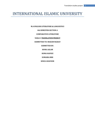 Translation Analysis Of A Farewell To Arms Written By Ernest Hemingw