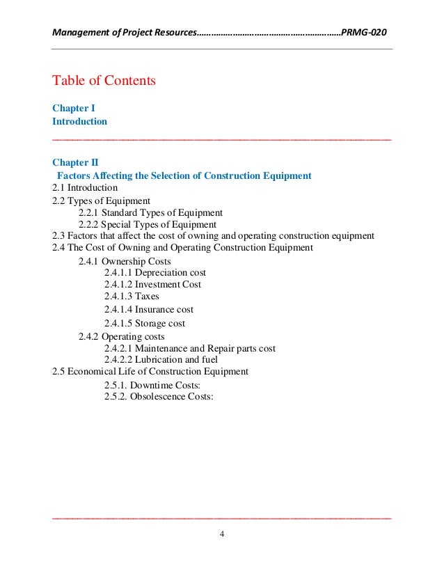 Construction Equipment Management