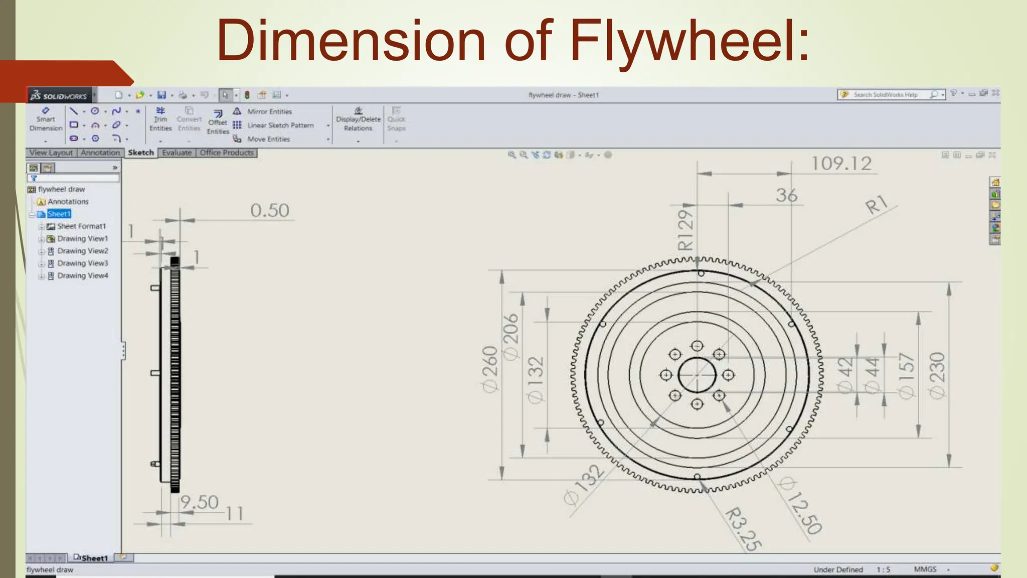 Dimension of Flywheel:
 