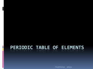 Periodic table of elements 5/6/2010 Russell Godman 