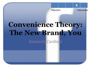 Convenience Theory: The New Brand, You Kimberly Cardinal  Objective                                Interpretive 