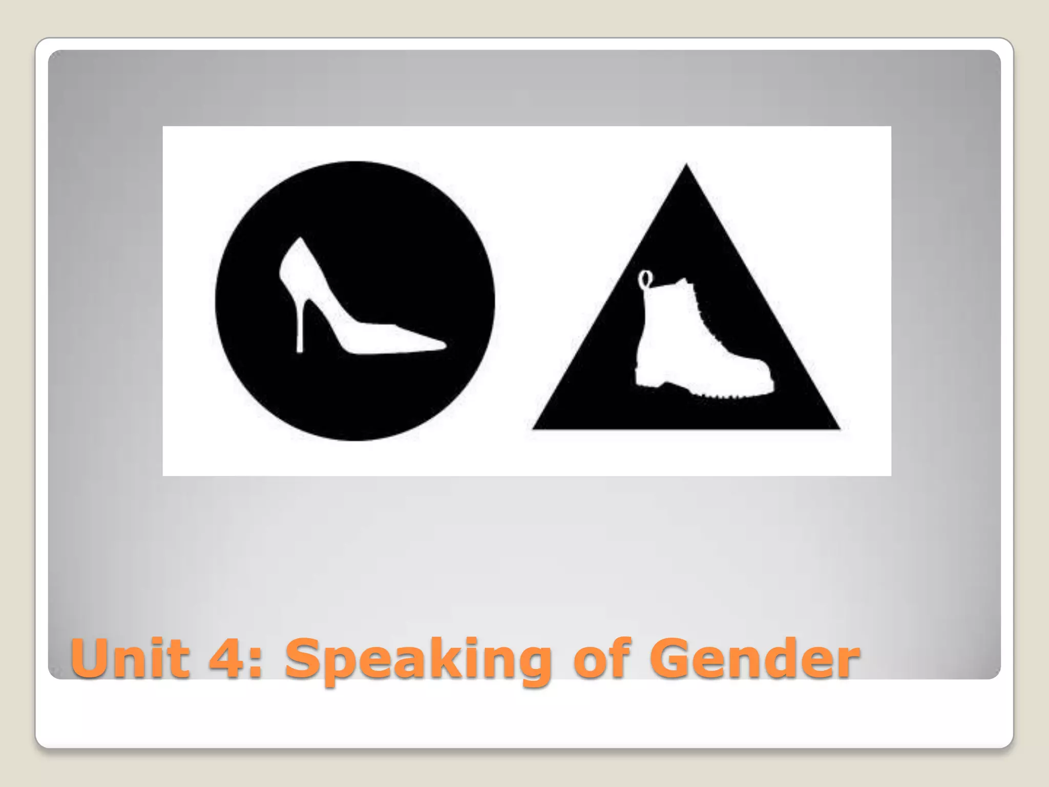 Unit 4: Speaking of Gender
 