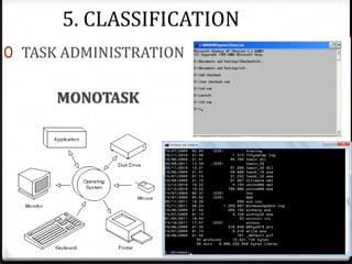 0 TASK ADMINISTRATION
MONOTASK
5. CLASSIFICATION
 