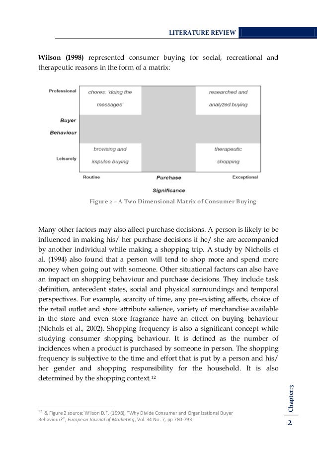 Literature review on consumer buying behaviour