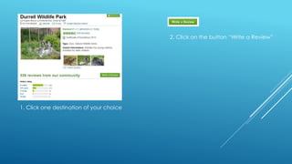 2. Click on the button “Write a Review”

1. Click one destination of your choice

 