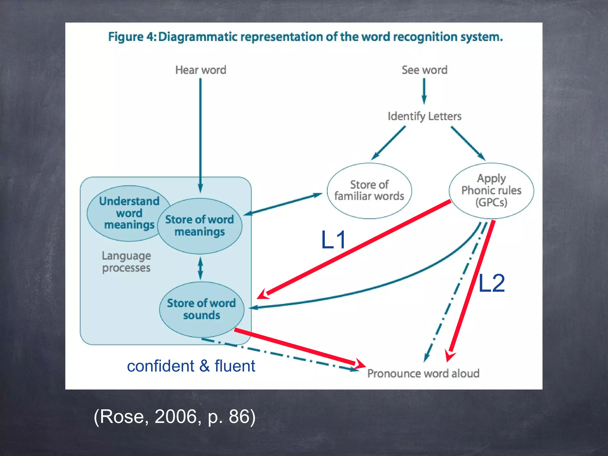 (Rose, 2006, p. 86)
L2
L1
confident & fluent
 