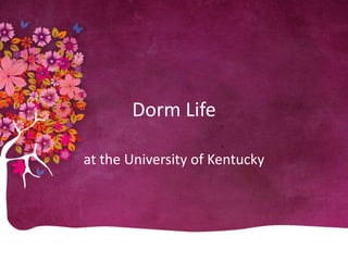 Dorm Life
at the University of Kentucky
 