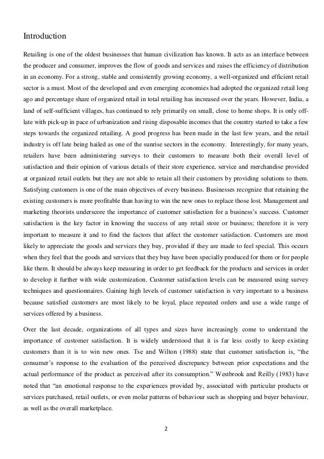 Review of literature on customer satisfaction in big bazaar