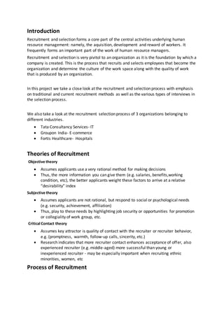 Recruitment and Selection- A Comparative Study | DOCX