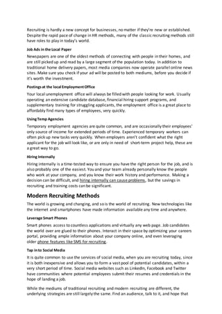 Recruitment and Selection- A Comparative Study | DOCX