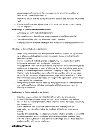 Recruitment and Selection- A Comparative Study | DOCX