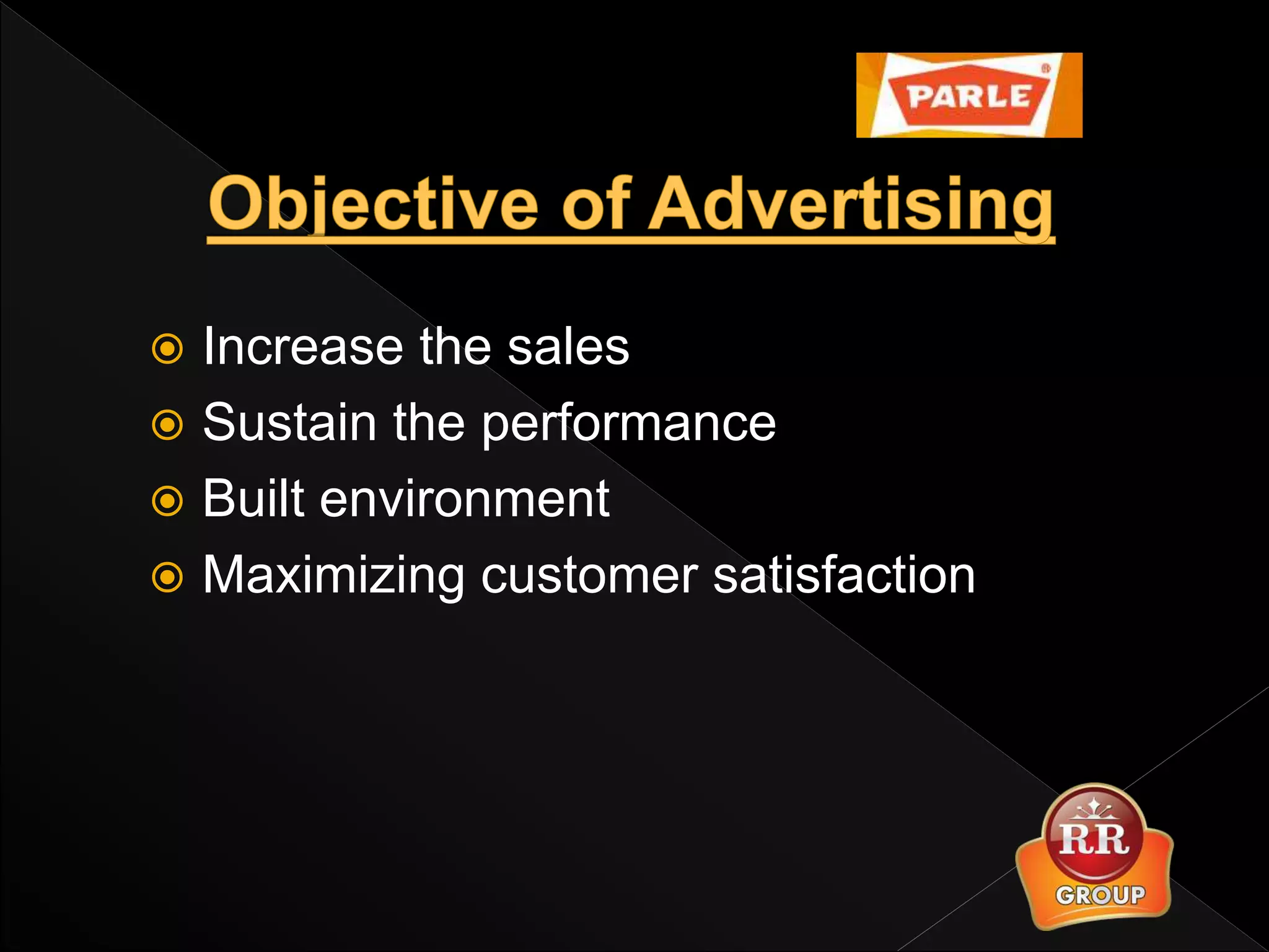  Increase the sales
 Sustain the performance
 Built environment
 Maximizing customer satisfaction
 