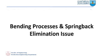 Bending Processes & Springback
Elimination Issue
 