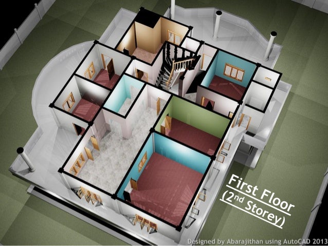 3 Story House In Autocad 3d