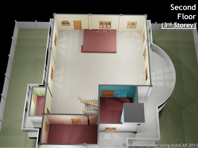 3 Story House In Autocad 3d