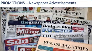 PROMOTIONS – Newspaper Advertisements
 