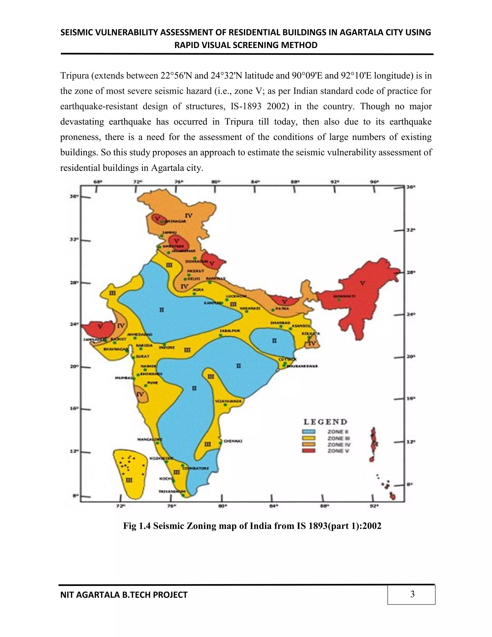 SEISMIC VULNERABILITY ASSESSMENT OF RESIDENTIAL BUILDINGS IN AGARTALA ...