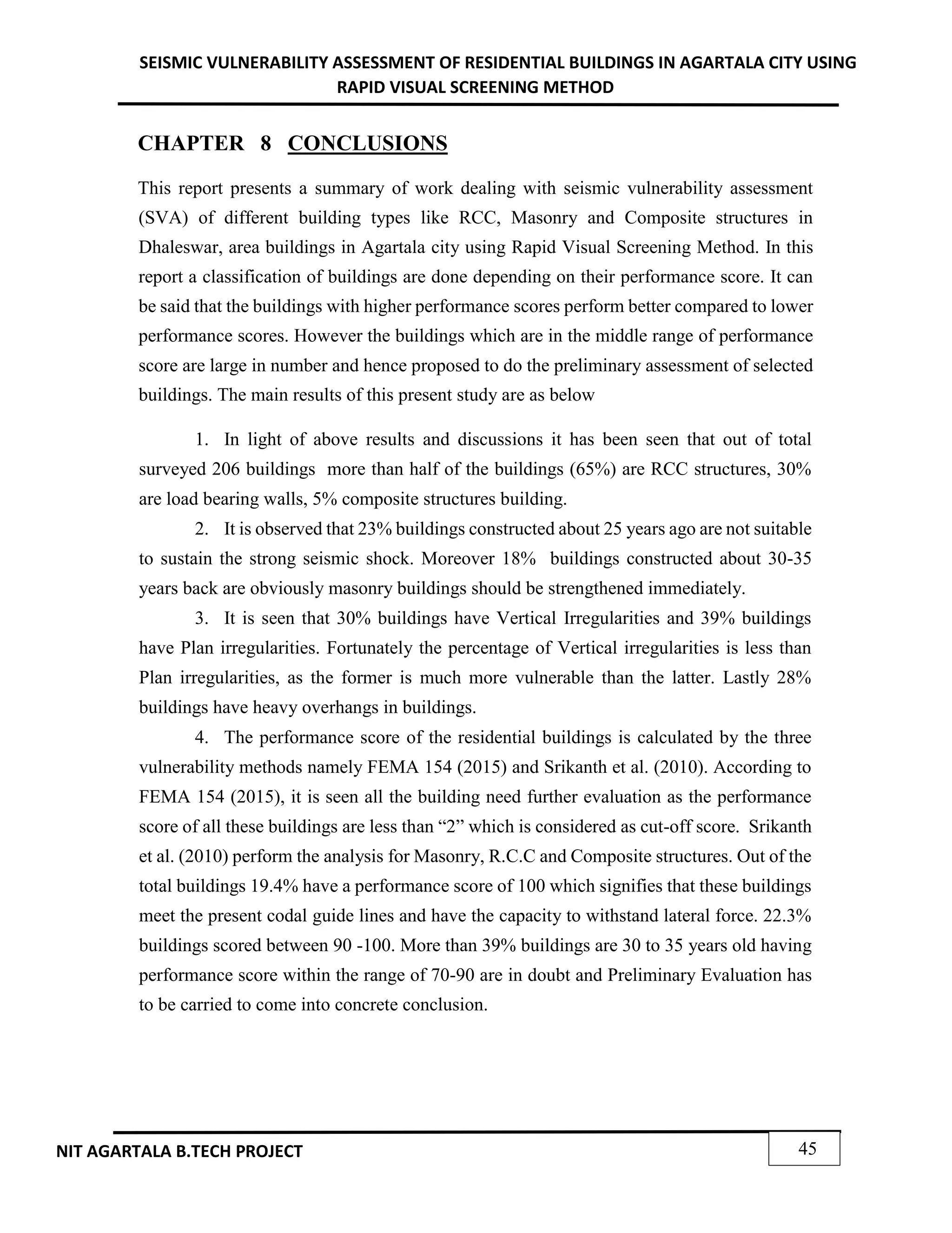 SEISMIC VULNERABILITY ASSESSMENT OF RESIDENTIAL BUILDINGS IN AGARTALA ...