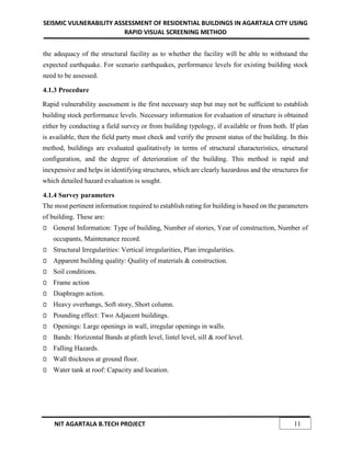 SEISMIC VULNERABILITY ASSESSMENT OF RESIDENTIAL BUILDINGS IN AGARTALA ...
