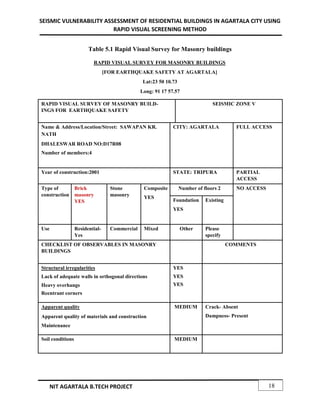 SEISMIC VULNERABILITY ASSESSMENT OF RESIDENTIAL BUILDINGS IN AGARTALA ...