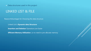 Phone Book project in Data Structure C | PPTX