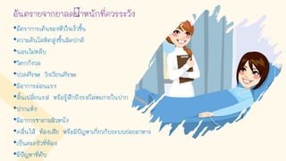 อันตรายจากยาลดนาหนักที่ควรระวัง
•อัตราการเต้นของหัวใจเร็วขึน
•ความดันโลหิตสูงขึนผิดปกติ
•นอนไม่หลับ
•วิตกกังวล
•ปวดศีรษะ วิงเวียนศีรษะ
•มีอาการอ่อนแรง
•ลินเปลี่ยนรส หรือรู้สึกถึงรสโลหะภายในปาก
•ปากแห้ง
•มีอาการชาตามผิวหนัง
•คลื่นไส้ ท้องเสีย หรือมีปัญหาเกี่ยวกับระบบย่อยอาหาร
•เป็นตะคริวที่ท้อง
•มีปัญหาที่ตับ
 