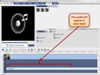 The audio will
  appear in
 voice track
 